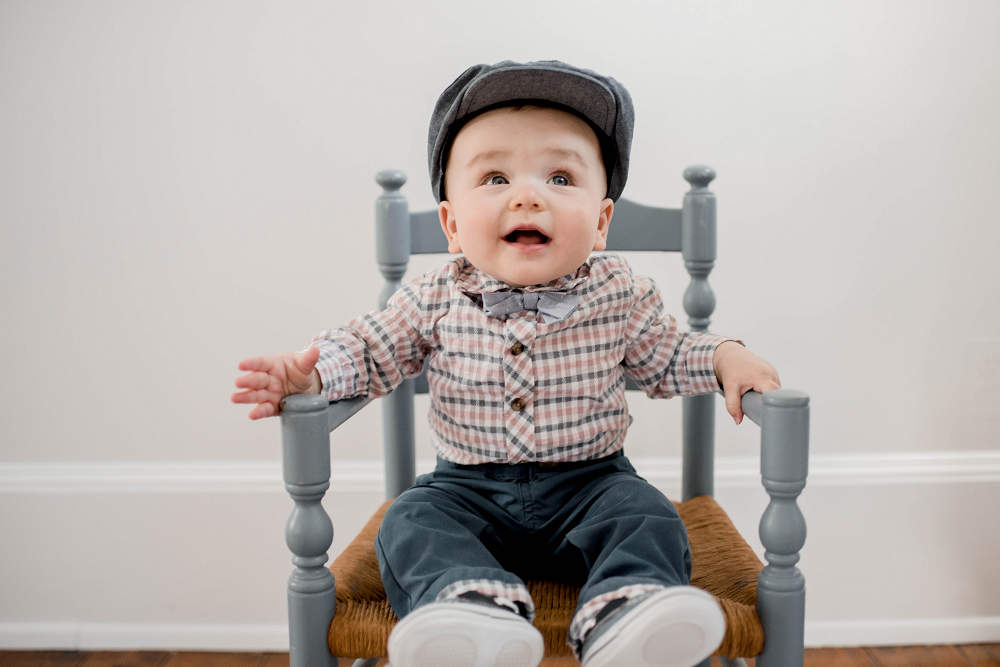 Six month portraits Austin Baby in Hat