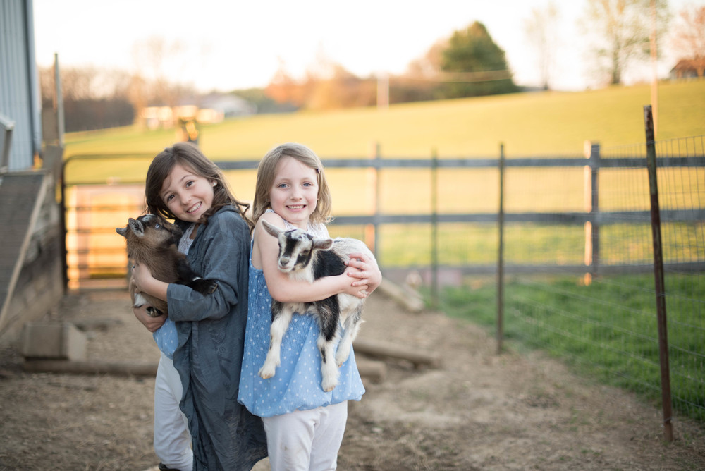  How sweet are the girls and their little goat buddies?! 
