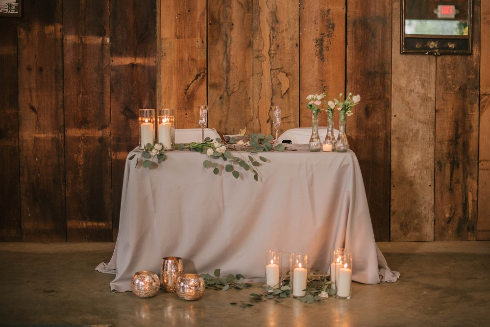 Rustic Vineyard Wedding Sweetheart Table 