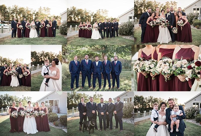 red and navy bridal party